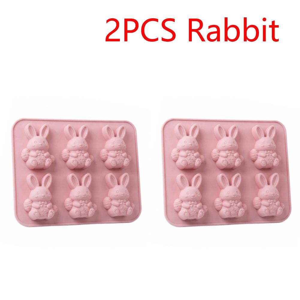 Silicone Easter Casting Moulds Soft Elasticity Silicone Easter Plaster Mould 6 Cavities for Handmade Wax Soap Craft Home Decor
