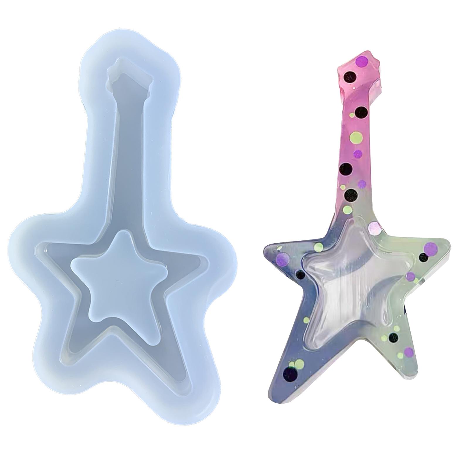 

Silicone Mold Four Leaf Clover/Star Guitar Resin Shaker Filler Quicksand Mould Resin Molds for DIY Craft Casting Tools 1