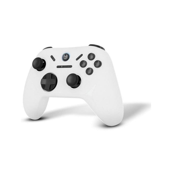 Gamepad Krom Kadoer Bluetooth V5.0 Vibracion Dual Turbo PC Switch Android iOS Blanco
