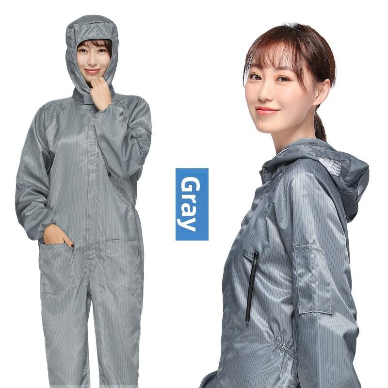 Mono sin pelusa con capucha para hombre y mujer Ropa de trabajo Disipación estática Azul ey Agricultura Traje de limpieza de cuerpo completo