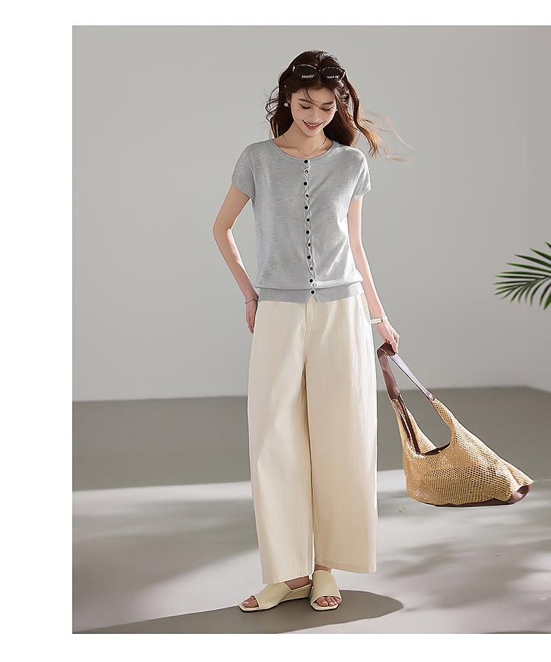 Clear and Dust-free Series Shoulder Small Cardigan Single-breasted Knitted Shirt