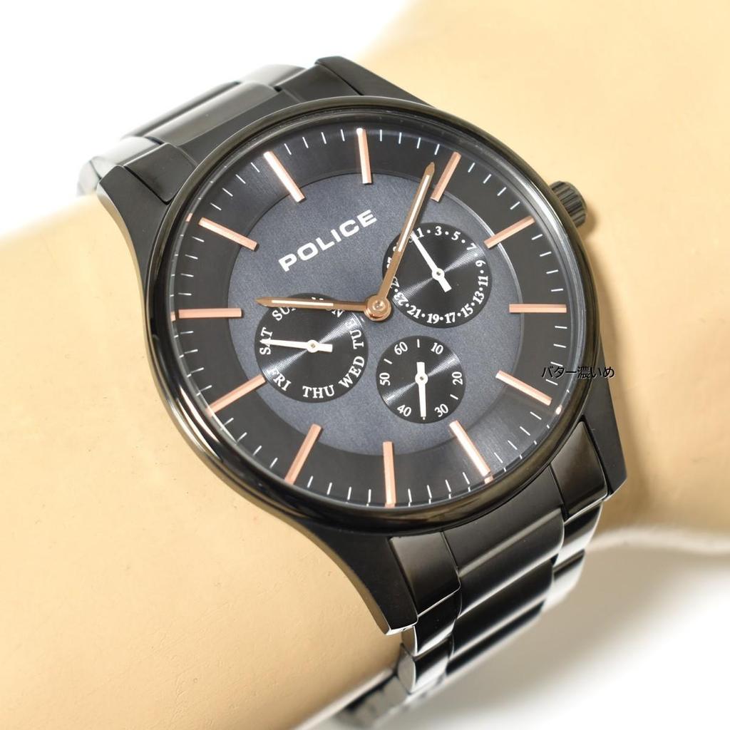 Used Police POLICE 14701JSB Men's Watch Metal Strap Black x Rose Gold Quartz Courtesy Unused