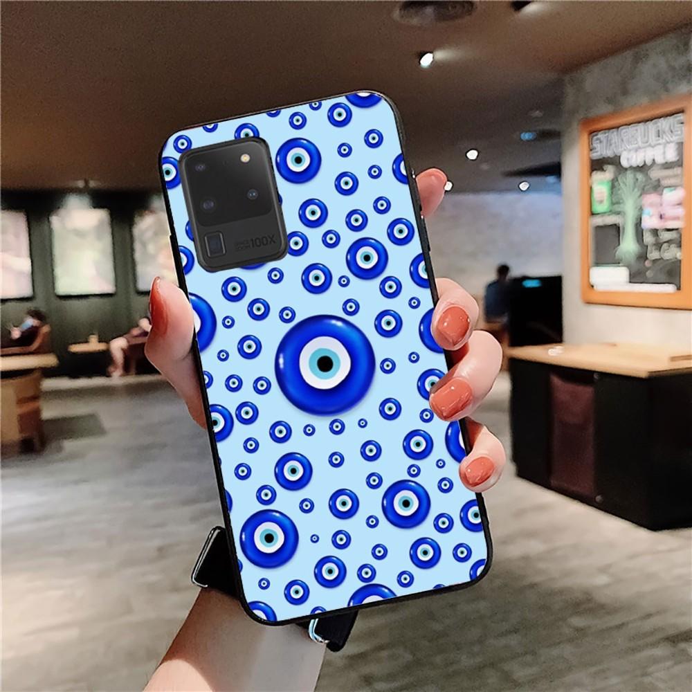 Funny Turkish Lucky Blue Evil Eye Phone Case For Samsung S 9 10 20 21 22 23 30 23plus lite Ultra FE S10lite Fundas