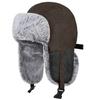 24 Winter Cold-proof Leather Men's Velvet Thermal Ear Caps Outdoor Skiing Windproof Pilot Hats Women