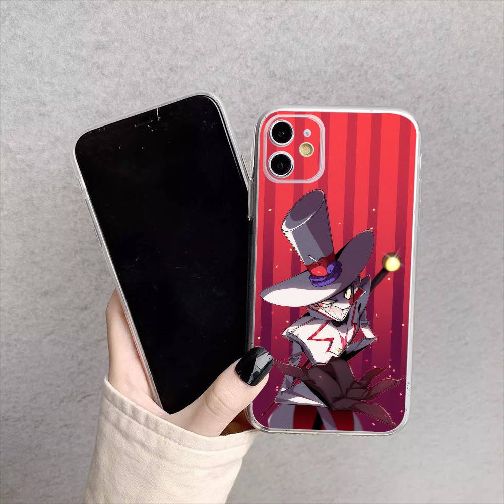 Hazbin H-Hotel Lucifer Magne Handyhülle für iPhone 17, 16, 15, 14, 13, 12, 11 Plus, Pro Max Weiche Transparente Hülle