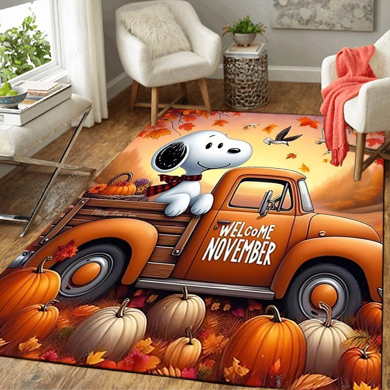 1Pc Snoopy Halloween Mummy Night Rug Office Carpet Indoor Outdoor Doormat Nonslip Soft And Comfortable Living Room Christmas Halloween Gift D91896