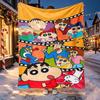 Crayon Shin Pattern Blanket for Home Decoration, Bed, Sofa, Car Travel, Camping, Suitable for All Seasons, Birthday Christmas Gift