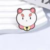 Xiaomi Cute Anime Dog Cat With Bell Pink Ears Enamel Pin Fantasy Animation Inspired Cat Humor Expression Brooch Bag Badge Jewelry Gifts