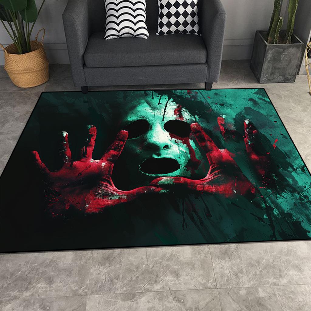Halloween 3D Decoration Carpet Living Room Sofa Area Rugs Customizable Interesting Porch Welcome Doormat Non-slip Washable Rug