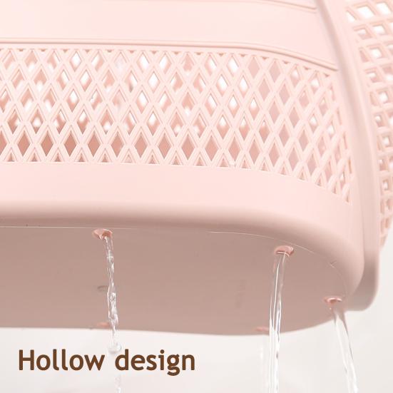 Shower Caddy Basket, Thickened PP Sturdy Organizer, with Reinforced Soft Handle, Quick-Dry Drainage Hole Design Basket, for Bathroom Kitchen Balcony