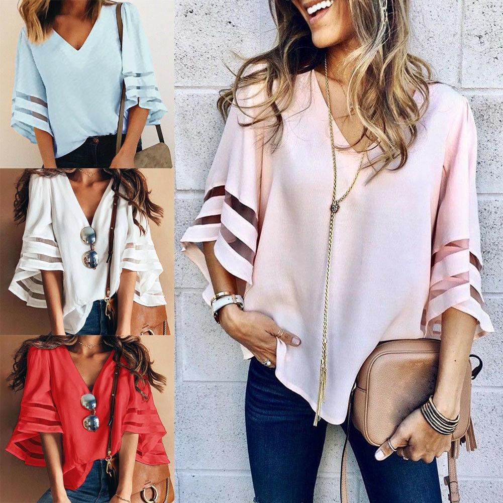 Stylish Loose Fit Women's T-shirt In Chiffon Perfect For Curvy Figures And Comfortable Wear