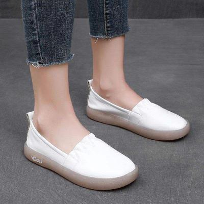 Shallow Loafer Women's Shoes Soft-soled Feet Breathable Pregnant Women Nurse Little White Shoes Flat-soled Versatile One Pedal