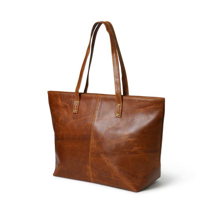 (The Kim Tote Bag - Cocoa Brown) Leather Bag