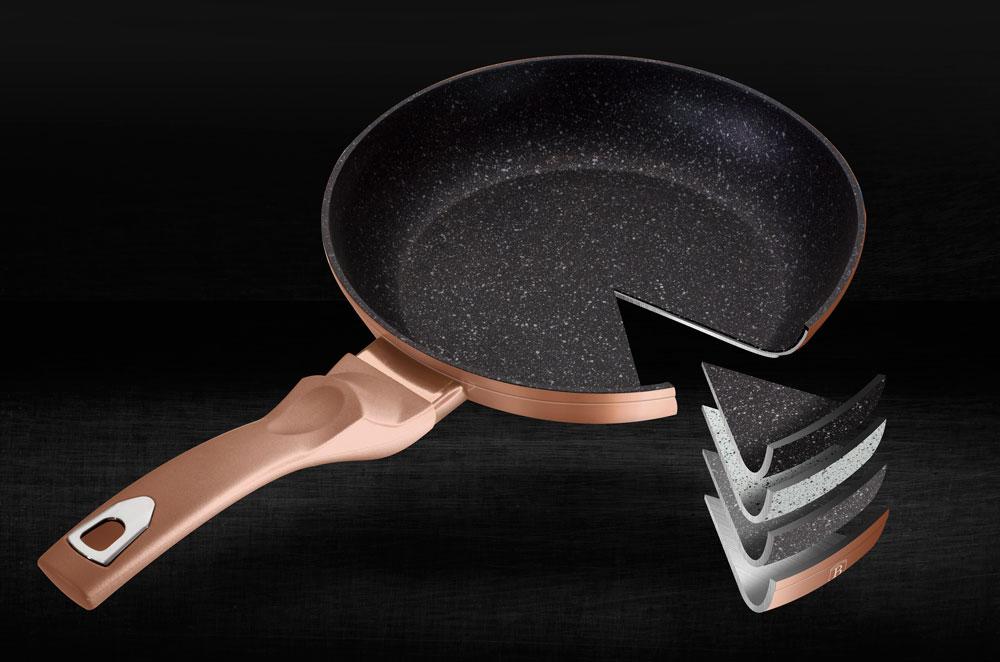 Patelnia z powłoką granitową 20cm BERLINGER HAUS Metallic Rosegold Line BH-1508NPR