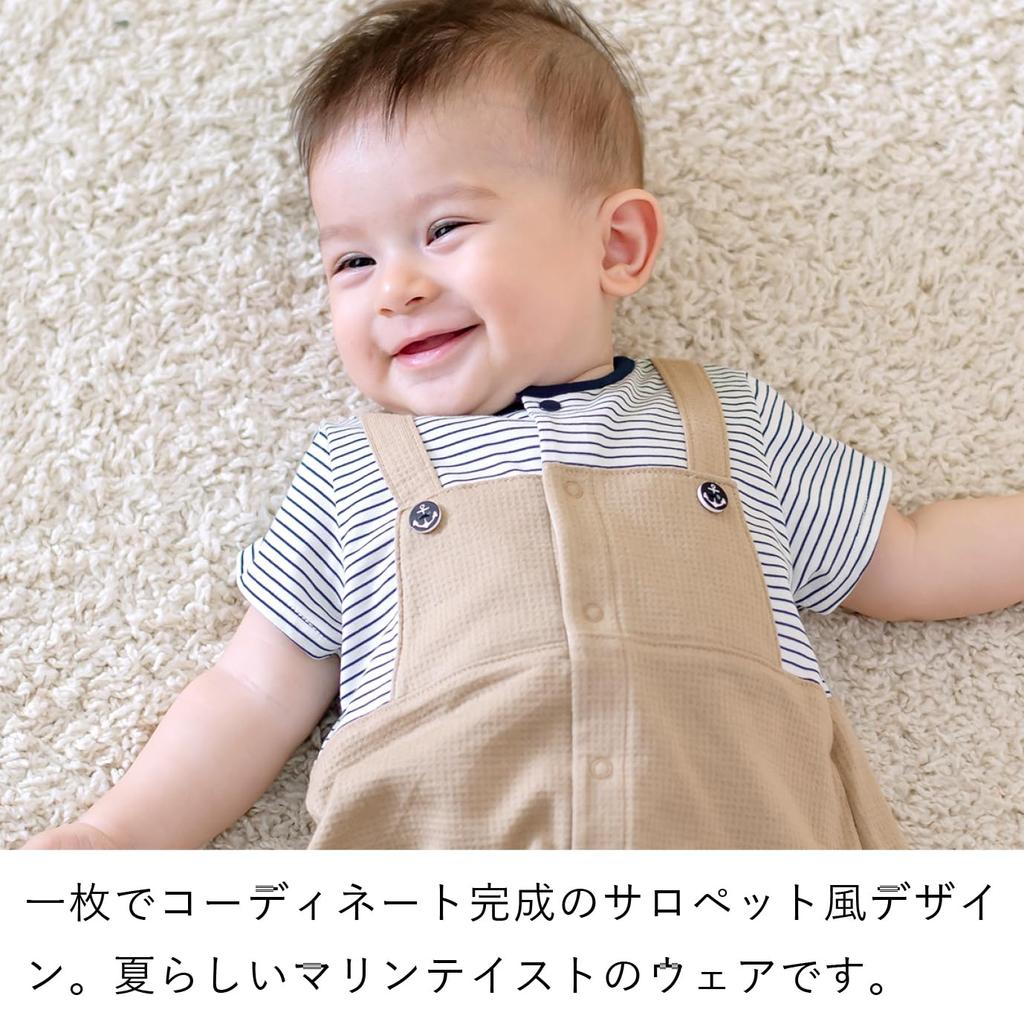 Short Sleeve 80 N Made In Japan [Baby Castle] Romper, Combination, Overalls, Border,