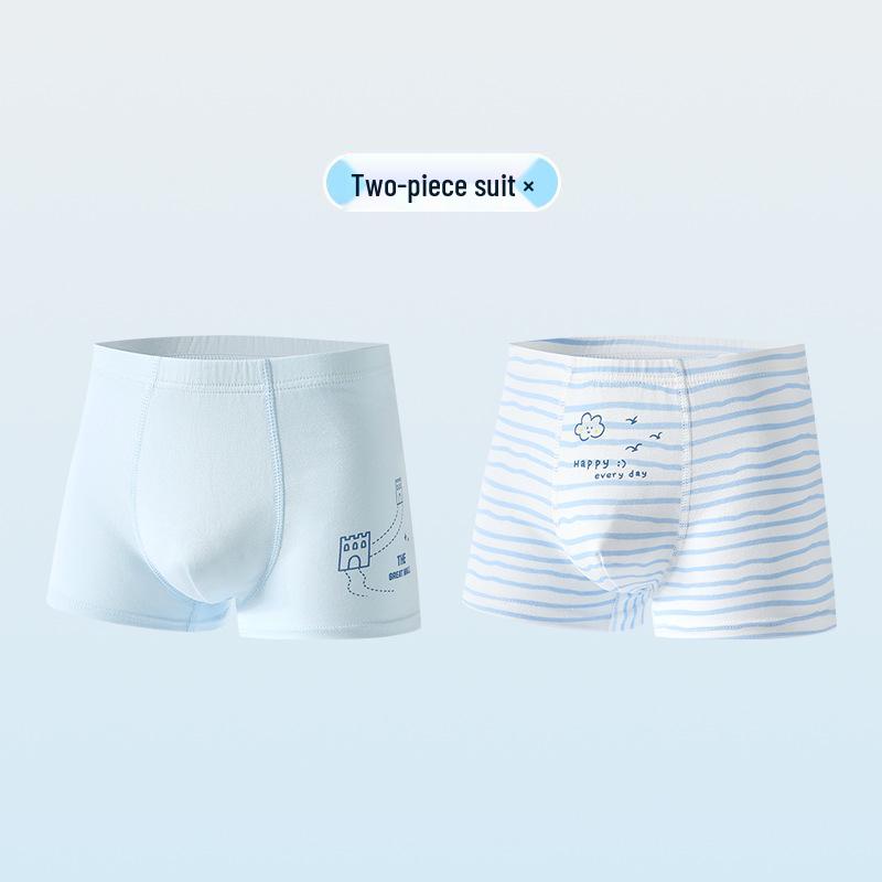 High Elastic Breathable Antibacterial Boys' Cotton Boxer Briefs – Pure Cotton Crotch, Age 10A