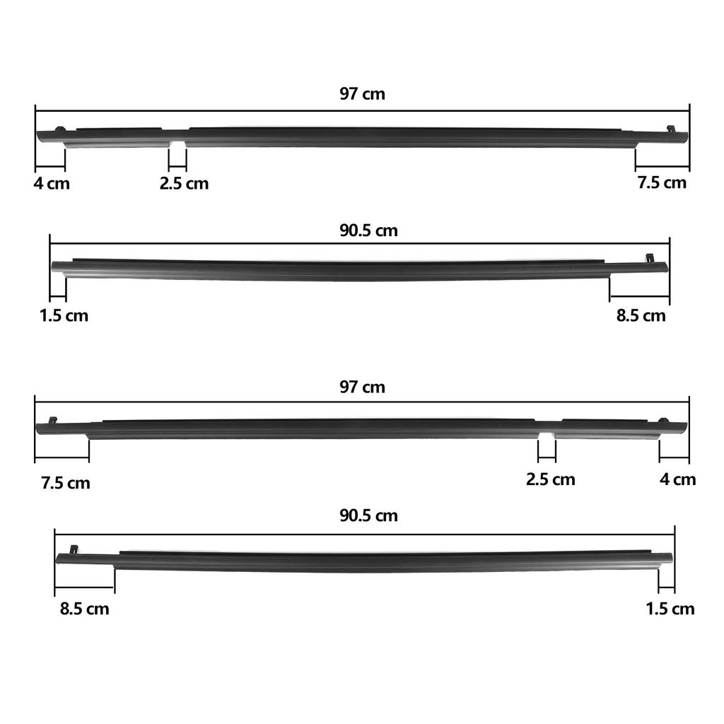 4Pcs Car Side Window Glass Seal Auto Side Door Weatherstrip Rainproof Weather Strip For Toyota RAV4 2006-2008