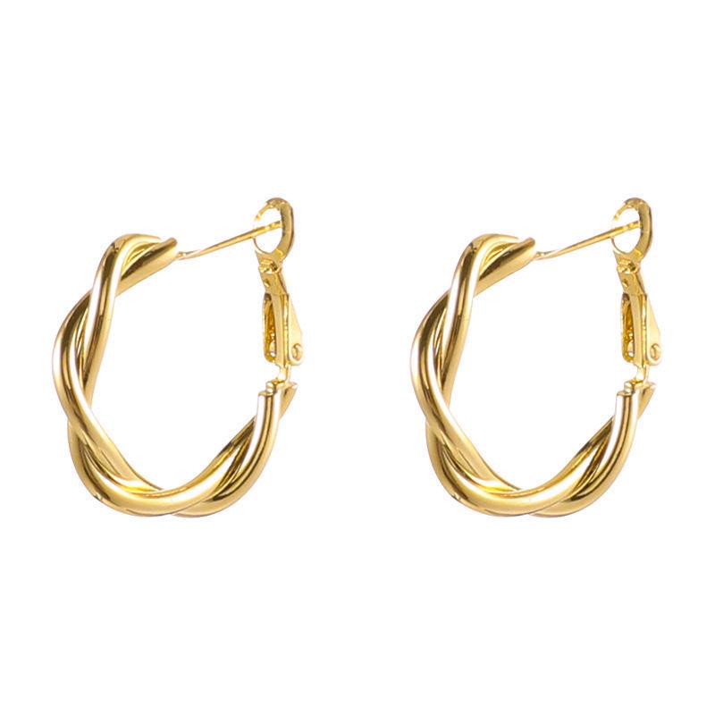 S925 Silver Needle Twist Design Hoops - European & American Street Style Earrings for Women