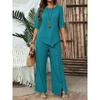 Women's new irregular hem trousers set, elegant fashion casual button loose two-piece set