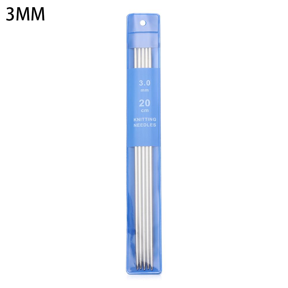 5Pcs Stainless Steel Straight Knitting Needles Metal Crochet Hook DIY Sweater Weave Knitting Tools Size 2-5mm Sewing Accessories