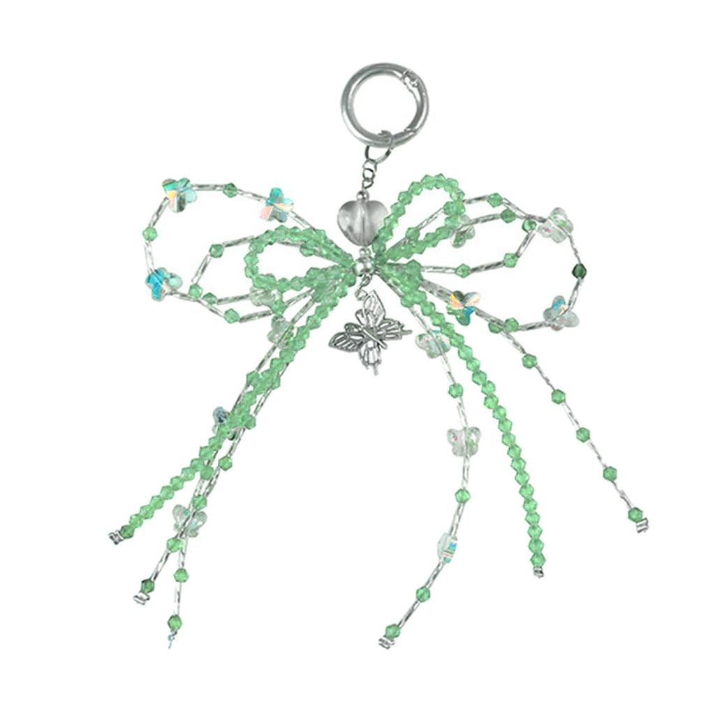 Handmade Beaded Butterfly Pendant Stylish Beaded Bowknot Pendant Keychain Phone Lanyard for Fashion Enthusiasts