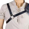 Medieval Furry Trim Shoulder Armors Adjustable Leather Shoulder Guard Pauldron for Halloween Cosplay Costume Accessory