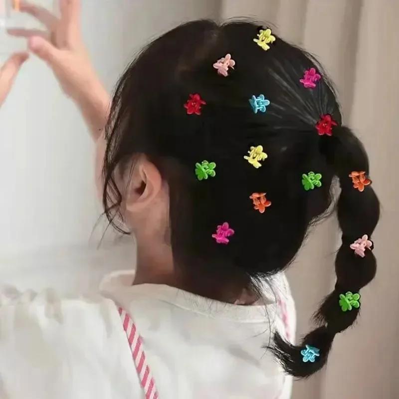 174----50pcs Minimalist Solid Hair Claw Mini Cute  Clip Cartoon Headwear Non Slip Hair Styling Accessories