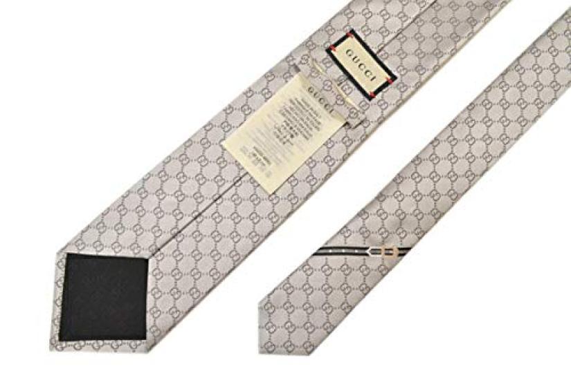 Gucci Gravata marca Gucci padrão GG prata