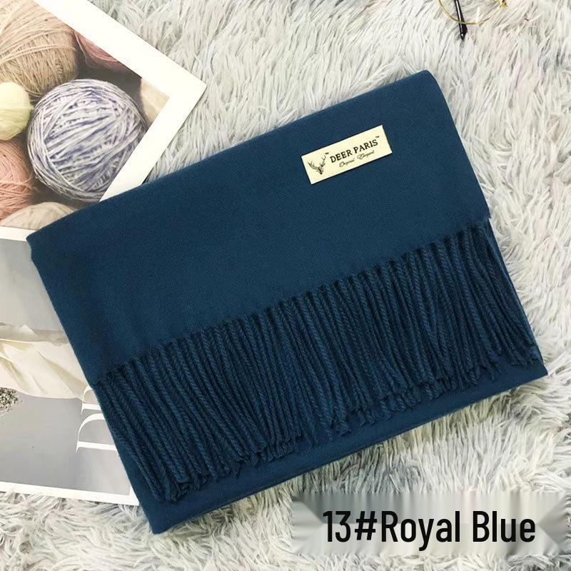 Luxury Unisex Scarf: Autumn/Winter Thickened Solid Color Cashmere-Feel Shawl