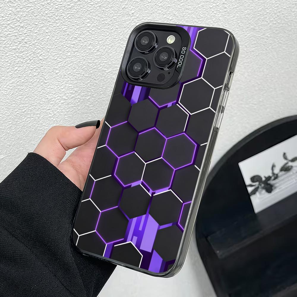Honeycomb pattern phone case suitable for iPhone 17 16 15 14 13 12 11 Pro/Max/Plus anti drop and shockproof back cover