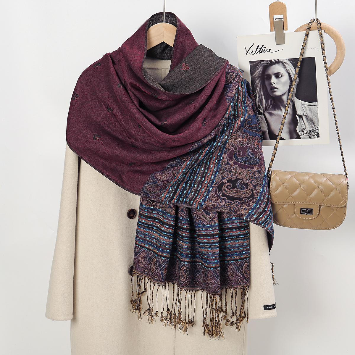 

Хит продаж Жаккардовый платок пашмина Женский Хлопковый Мусульманский Хиджаб с Кисточками Головной Платок Шарф Этнический Стиль Тудунг