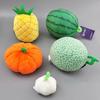 Simulation Fruits Vegetable Plush Toy Garlic Strawberry Broccoli Watermelon Pumpkin Soft Stuffed Plushie Doll Baby Education Toy