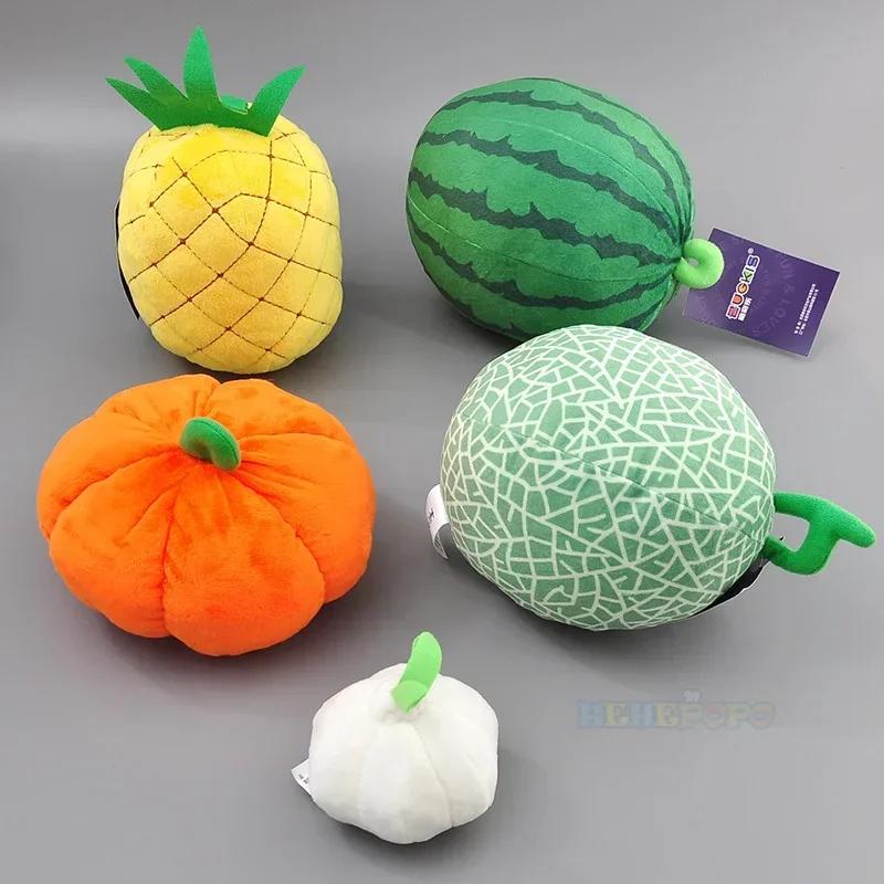 Simulation Fruits Vegetable Plush Toy Garlic Strawberry Broccoli Watermelon Pumpkin Soft Stuffed Plushie Doll Baby Education Toy