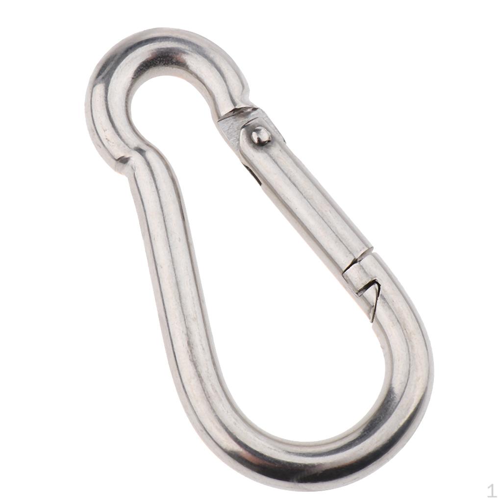 Mosquetão Clipe Chaveiro de Aço Inoxidável 304 para Leash de Caiaque Pesca