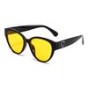 New European and American retro cat eye frame love fashion sunglasses Internet celebrity street shot advanced sunshade sunglasses