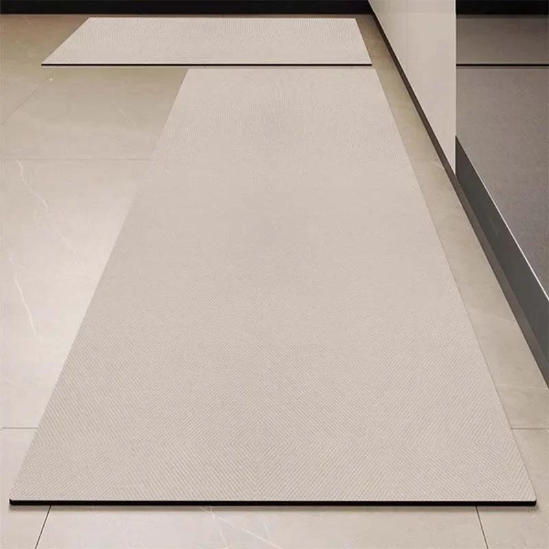 Kitchen Floor Mat Black Carpet Home Decoration Waterproof Oil-proof Leather Non-slip Area Rug Alfombra De Cocina  Pvc 