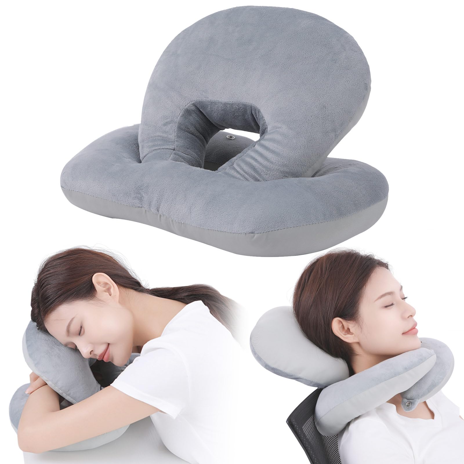 

Удобный сон и легкое дыхание Подушка для сна на столе с высокой шеей, Многофункциональная подушка с 4 вариантами использования, Удобная для офиса (Серый)