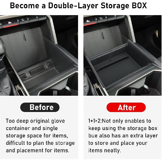 TTCR-II Compatible With -2025 Toyota Tundra Console Organizer Tray, For -2025 Tundra Limited/SR/TRD Center Console Secondary Organizer Tray