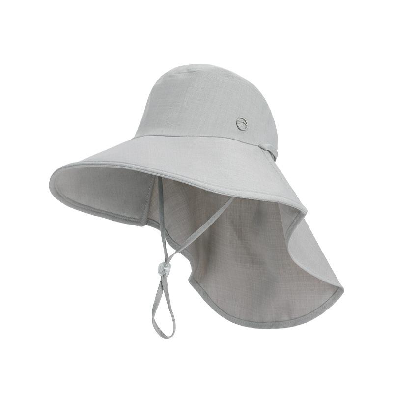 Spring and Summer Outdoor Sun Protection Hat Versatile with Ponytail Hole Hat Women's Big Eaves Shawl Neck Protection Bucket Hat
