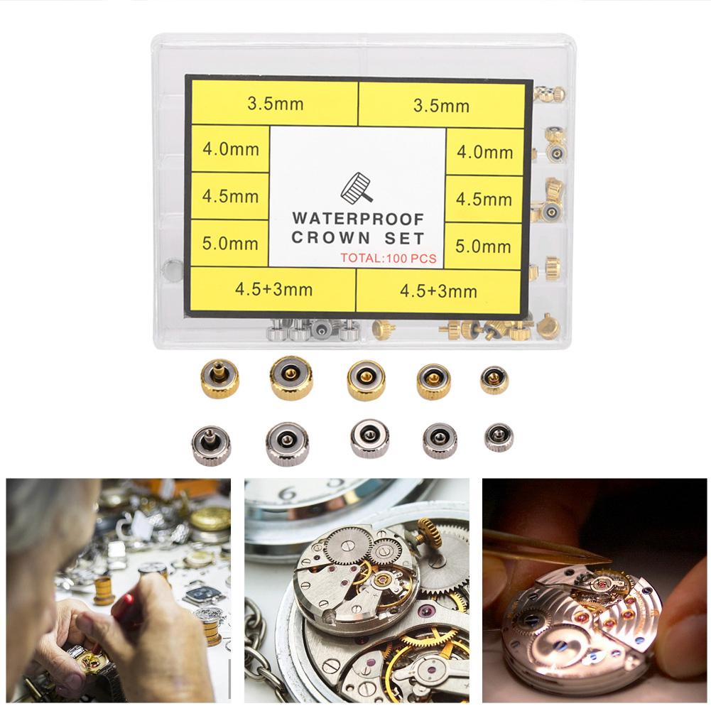 Copper Assorted Watch Crown Parts Accessories Watch Repair Replacement Tool