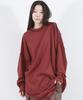 Deumakeu Oversized Asymmetrical Long Sleeve T-Shirt Burgundy