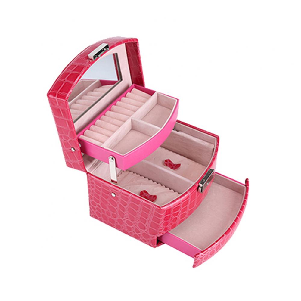 Makeup Organizer Storage Container Women 3-Layer Jewelry Box Mirror Case Box Jewelry Display/ Jewelry Organizer/Cosmetic Organiz