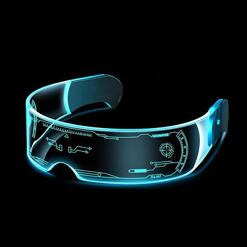 Punk‑Gypsy Tech‑Style LED Glowing Glasses, Flash‑Effect Party Eyewear for Electric‑Music‑Festival KTV Bar Cyberpunk‑Themed Events
