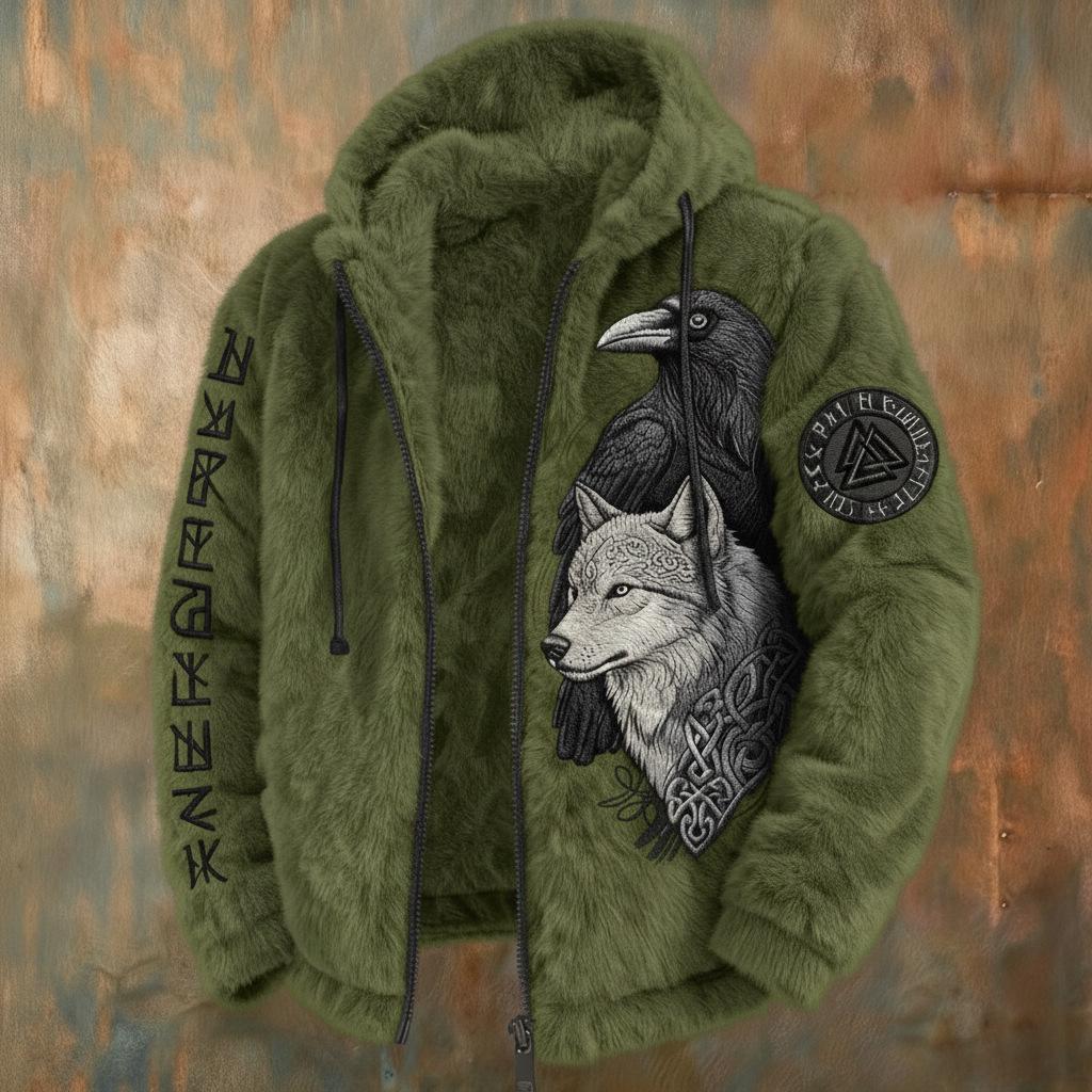 Men's 3D Print Flannel Hooded Zipper Cardigan: Winter Warm Fashion Sweatshirt