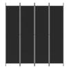 VidaXL Room Divider 4 Panels Folding Room Separator Privacy Screen Partition Living Room Decoration Black 350201