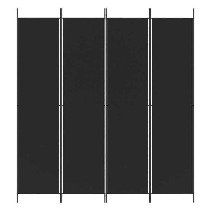 VidaXL Cloison de Séparation 4 Panneaux Séparateur de Pièce Pliable Diviseur Écran d'Intimité Paravent Décoration Salon Noir 350201
