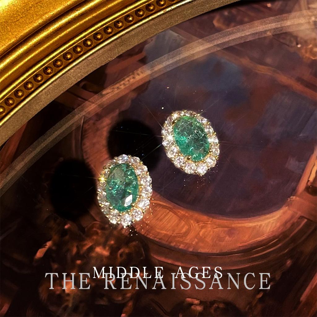 Retro fashion oil-dripping earrings niche temperament medieval style earrings personality high-end pearl earrings