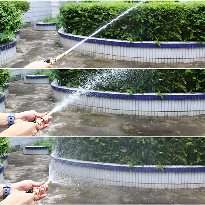 16mm Brass/Aluminum Alloy High Pressure Adjustable Direct Spray Water Car Wash Gun Nozzle Sprinkler for Watering Plants Cleaning