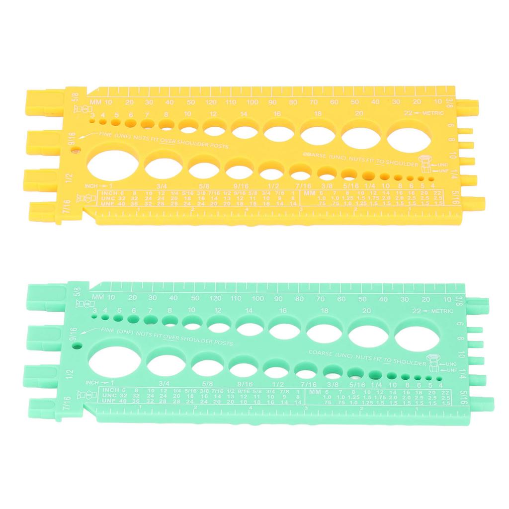 Bolt Measuring Tool Plastic Integrated Portable Inch and Millimeter Scale Nut Bolt Thread Gauge