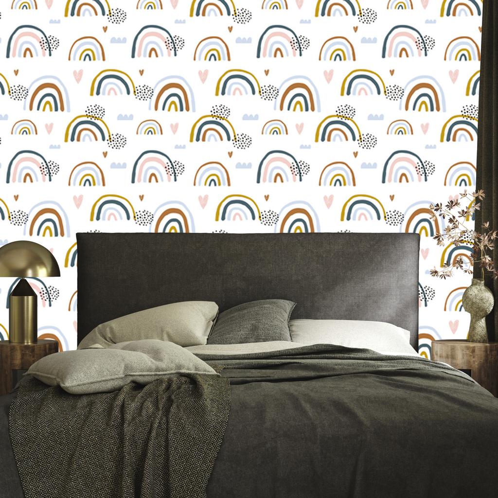 Hearts and Rainbows Wallpaper for Living Room and Bedroom 50x1000